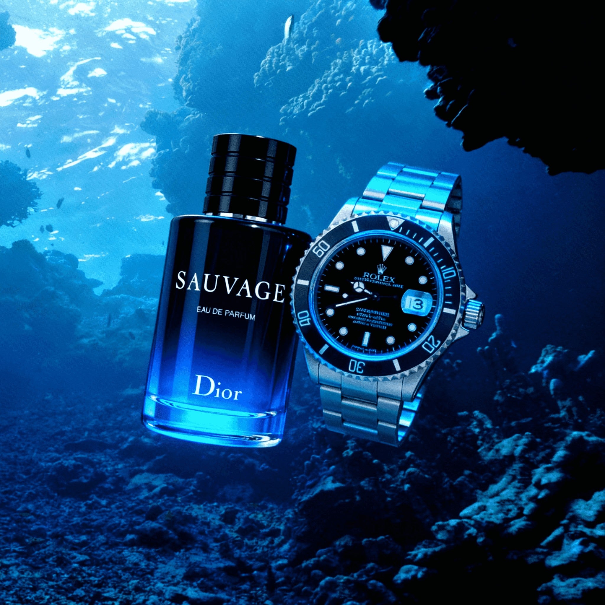 COMBO SAUVAGE DIOR + RELOJ ROLEX SUBMARINER